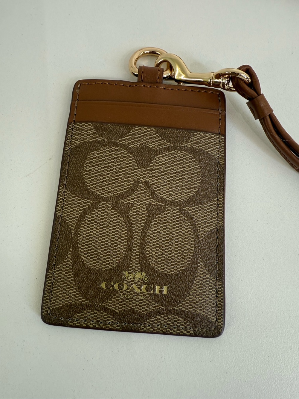 Coach Brown CC ID Lanyard Tag